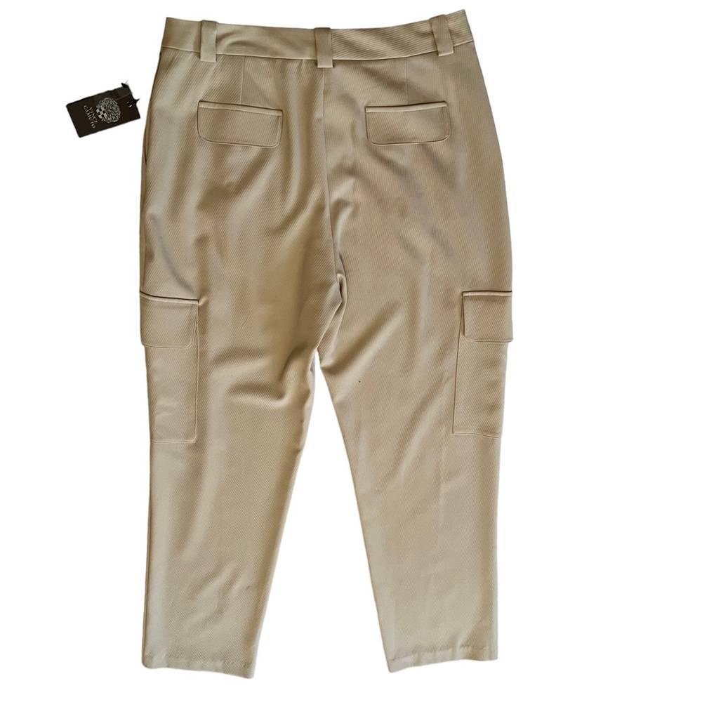 Vince Camuto Cream"Spring Safari" High Waisted Pleated Cargo Pant 6 - Picture 7 of 11